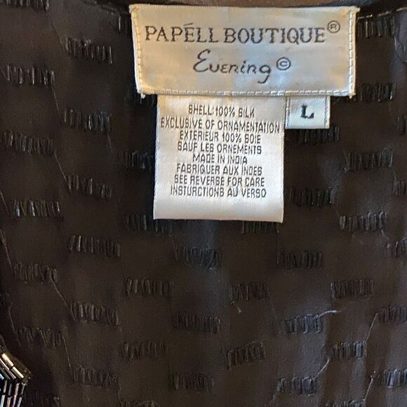 Papell Boutique Evening Silk Embroidered Jacket Vintage - Picture 7 of 9